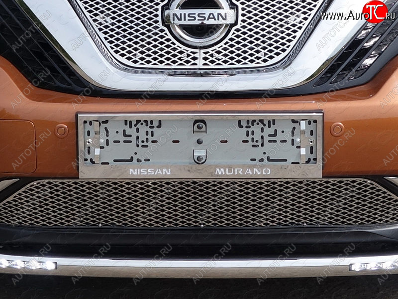 6 199 р. Рамка гос. номера ТСС Тюнинг Nissan Murano 3 Z52 дорестайлинг (2015-2022) (нержавейка)  с доставкой в г. Калуга