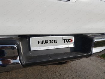6 199 р. Рамка гос. номера ТСС Тюнинг  Toyota Hilux  AN120 (2016-2020) (нержавейка)  с доставкой в г. Калуга. Увеличить фотографию 1