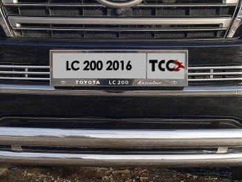 6 199 р. Рамка гос. номера ТСС Тюнинг  Toyota Land Cruiser  200 (2015-2021) (нержавейка)  с доставкой в г. Калуга. Увеличить фотографию 1