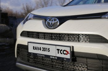 6 199 р. Рамка гос. номера ТСС Тюнинг  Toyota RAV4  XA40 (2015-2019) (нержавейка)  с доставкой в г. Калуга. Увеличить фотографию 1