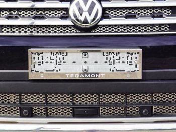 Рамка гос. номера ТСС Тюнинг Volkswagen (Волксваген) Teramont (Терамонт)  CA1 (2016-2020) CA1 дорестайлинг  (нержавейка)