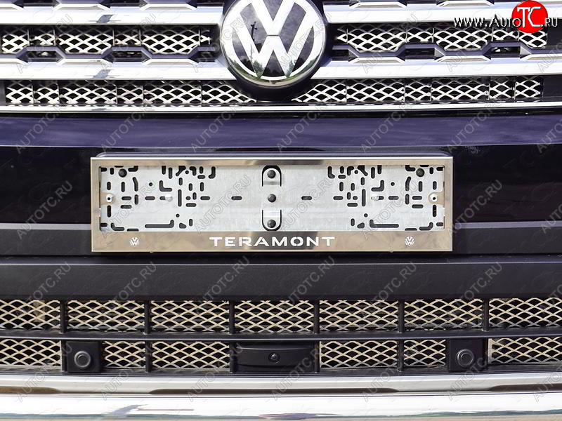 6 199 р. Рамка гос. номера ТСС Тюнинг Volkswagen Teramont CA1 дорестайлинг (2016-2020) (нержавейка)  с доставкой в г. Калуга