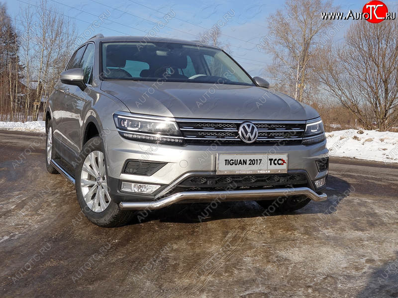 6 199 р. Рамка гос. номера ТСС Тюнинг  Volkswagen Tiguan  Mk2 (2016-2020) (нержавейка)  с доставкой в г. Калуга