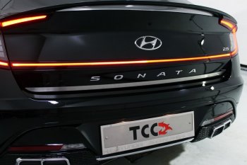 1 199 р. Накладка на крышку багажника ТСС Тюнинг Hyundai Sonata DN8 (2019-2024) (Лист шлифованный)  с доставкой в г. Калуга. Увеличить фотографию 1