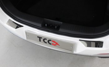 Накладки на задний бампер (2 шт) ТСС Тюнинг Chery Tiggo 7 (2020-2024)  (Лист зеркальный)