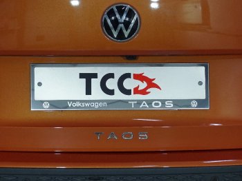 4 999 р. Рамка гос. номера ТСС Тюнинг Volkswagen Taos (2020-2022) (нержавейка)  с доставкой в г. Калуга. Увеличить фотографию 1