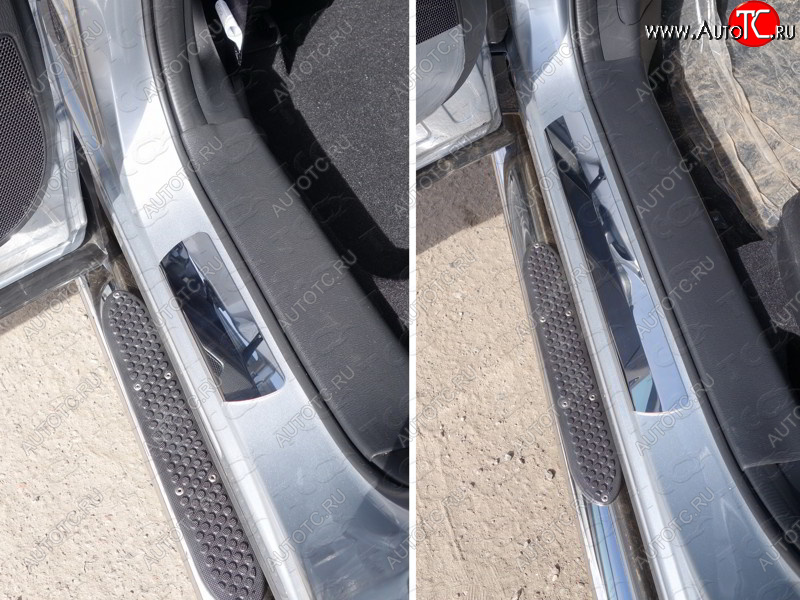 3 689 р. Накладки на пороги ТСС Тюнинг Mazda 5 (2010-2015) (лист зеркальный)  с доставкой в г. Калуга