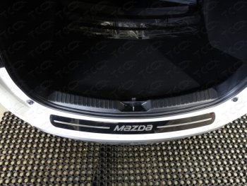 3 499 р. Накладка на задний бампер ТСС Тюнинг  Mazda CX-5  KF (2016-2024) (лист зеркальный надпись MAZDA)  с доставкой в г. Калуга. Увеличить фотографию 1