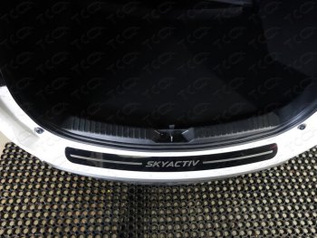 3 499 р. Накладка на задний бампер ТСС Тюнинг  Mazda CX-5  KF (2016-2024) (лист зеркальный надпись SKYACTIV)  с доставкой в г. Калуга. Увеличить фотографию 1