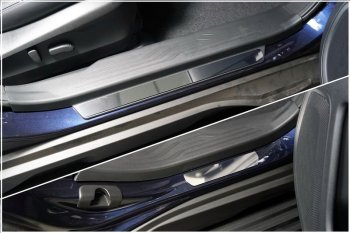 Накладки на пластиковые пороги ТСС Тюнинг Subaru Outback BT универсал (2019-2024)  (Лист зеркальный)