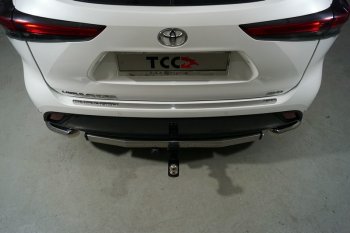 3 699 р. Закладка на задний бампер ТСС Тюнинг  Toyota Highlander  XU70 (2020-2024) (Лист зеркальный)  с доставкой в г. Калуга. Увеличить фотографию 1