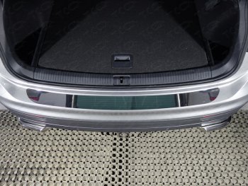 3 199 р. Накладка на задний бампер ТСС Тюнинг  Volkswagen Tiguan  Mk2 (2016-2020) (лист зеркальный)  с доставкой в г. Калуга. Увеличить фотографию 1