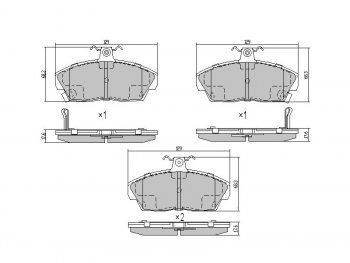 Колодки тормозные перед FL-FR SAT Honda Civic EJ,EK,EM седан дорестайлинг (1995-1998)