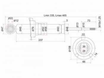 2 169 р. Стойка задняя LH-RH SAT  Honda Civic (ES,  EP,  EU,  FN,  FD,  FK,FN,  9,  FB)  с доставкой в г. Калуга. Увеличить фотографию 1