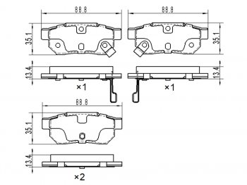 699 р. Колодки тормозные задние RH-LH SAT  Honda Fit ( GP,GK,  3,  3 GP,GK) (2013-2020)  дорестайлинг, GP,GK 1-ый рестайлинг, 2-ой рестайлинг  с доставкой в г. Калуга. Увеличить фотографию 1