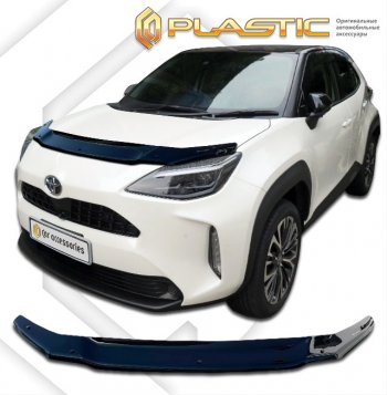 1 839 р. Дефлектор капота CA-Plastic  Toyota Yaris  XP210 (2020-2024) хэтчбэк 5 дв. дорестайлинг (Classic черный)  с доставкой в г. Калуга. Увеличить фотографию 1