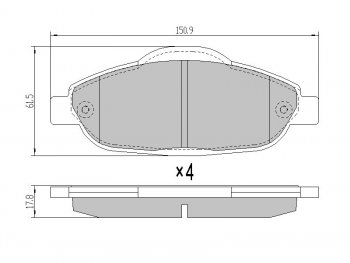 1 199 р. Колодки тормозные перед FL-FR SAT  Peugeot 3008 ( 2) - 5008  T87  с доставкой в г. Калуга. Увеличить фотографию 1