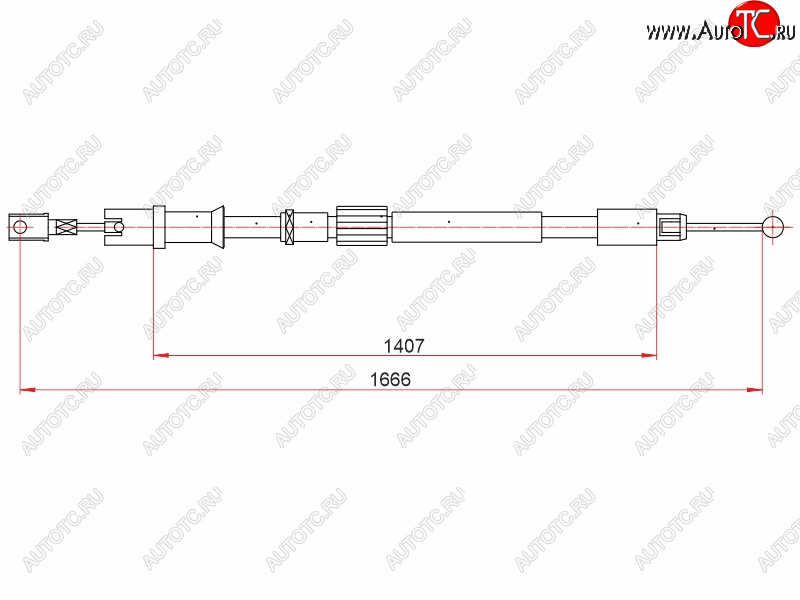 1 019 р. Трос ручного тормоза LH-RH SAT  Mercedes-Benz Sprinter  W906 (2006-2018), Volkswagen Crafter  1 (2006-2017)  с доставкой в г. Калуга