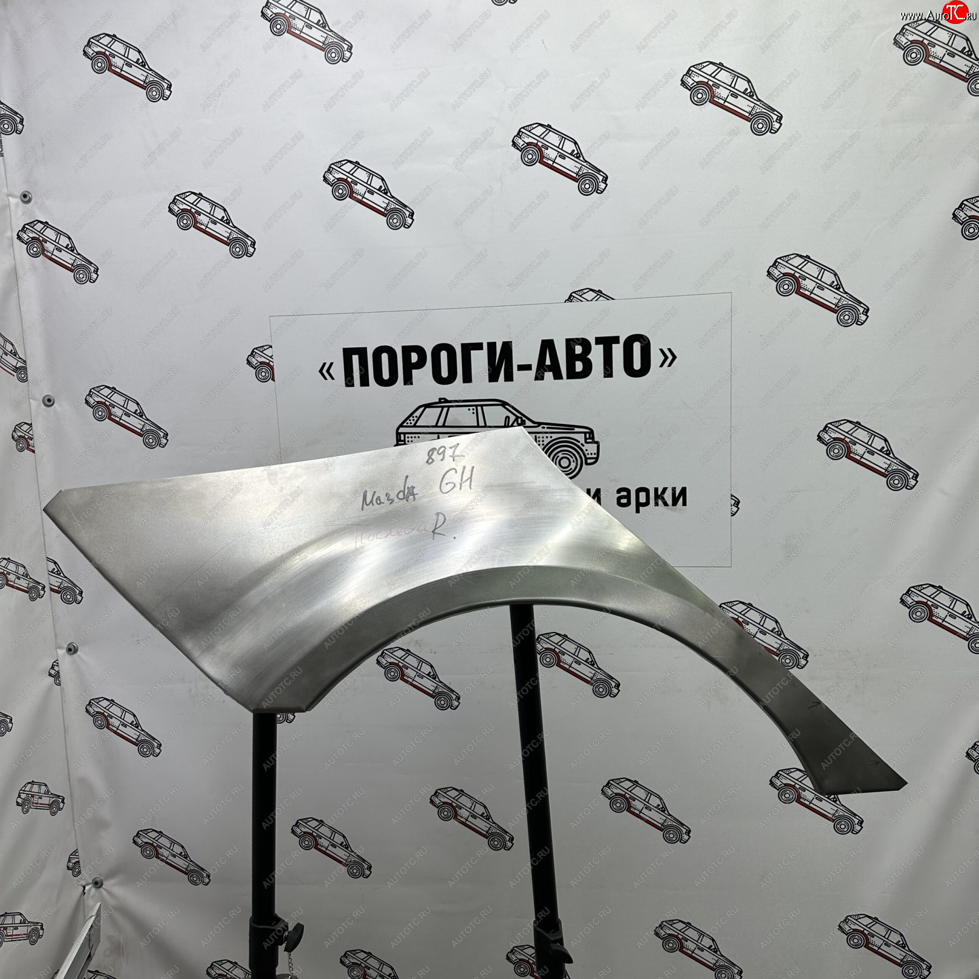 3 399 р. Ремонтные арки задних крыльев (Левая арка) Пороги-Авто  Mazda 6  GH (2007-2012) дорестайлинг лифтбэк, рестайлинг лифтбэк (холоднокатаная сталь 0,8мм)  с доставкой в г. Калуга