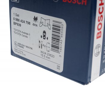 2 489 р. Колодки тормозные задние (4шт.) BOSCH Toyota Avensis T250 седан дорестайлинг (2003-2006)  с доставкой в г. Калуга. Увеличить фотографию 3