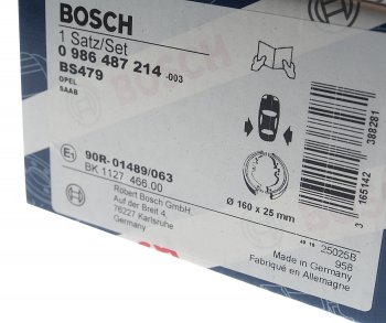 2 099 р. Колодки тормозные задние барабанные (4шт.) BOSCH Opel Astra F седан рестайлинг (1994-1998)  с доставкой в г. Калуга. Увеличить фотографию 4