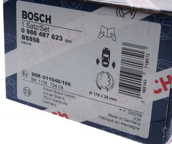 2 799 р. Колодки тормозные задние барабанные (4шт.) BOSCH Volvo S80 TS седан дорестайлинг (1998-2003)  с доставкой в г. Калуга. Увеличить фотографию 4