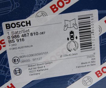 3 069 р. Колодки тормозные задние барабанные (4шт.) BOSCH Ford Focus 2 хэтчбэк 5 дв. дорестайлинг (2004-2008)  с доставкой в г. Калуга. Увеличить фотографию 4