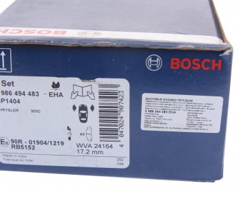 5 499 р. Колодки тормозные передние (4шт.) BOSCH Chrysler 300C LX седан (2004-2011)  с доставкой в г. Калуга. Увеличить фотографию 4