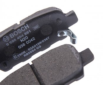 1 239 р. Колодки тормозные задние (4шт.) BOSCH Nissan Qashqai 2 J11 дорестайлинг (2013-2019)  с доставкой в г. Калуга. Увеличить фотографию 2