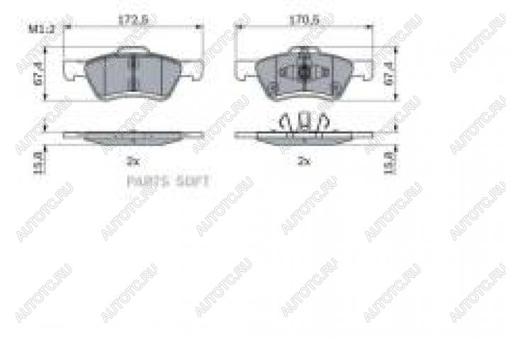 4 999 р. Колодки тормозные передние (4шт.) BOSCH Ford Maverick TM1 рестайлинг, 5 дв. (2004-2007)  с доставкой в г. Калуга