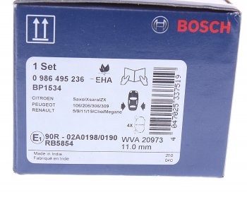 829 р. Колодки тормозные задние (4шт.) BOSCH Peugeot 206 универсал 2EK рестайлинг (2002-2006)  с доставкой в г. Калуга. Увеличить фотографию 3