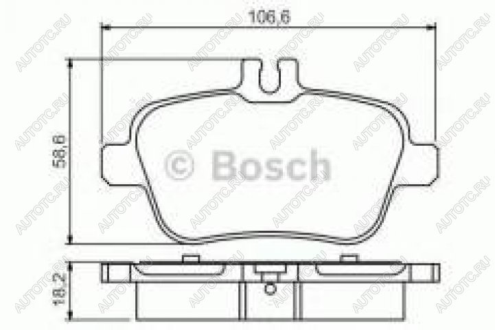 2 299 р. Колодки тормозные задние (4шт.) BOSCH Mercedes-Benz A class W176 дорестайлинг, хэтчбэк 5 дв. (2012-2015)  с доставкой в г. Калуга