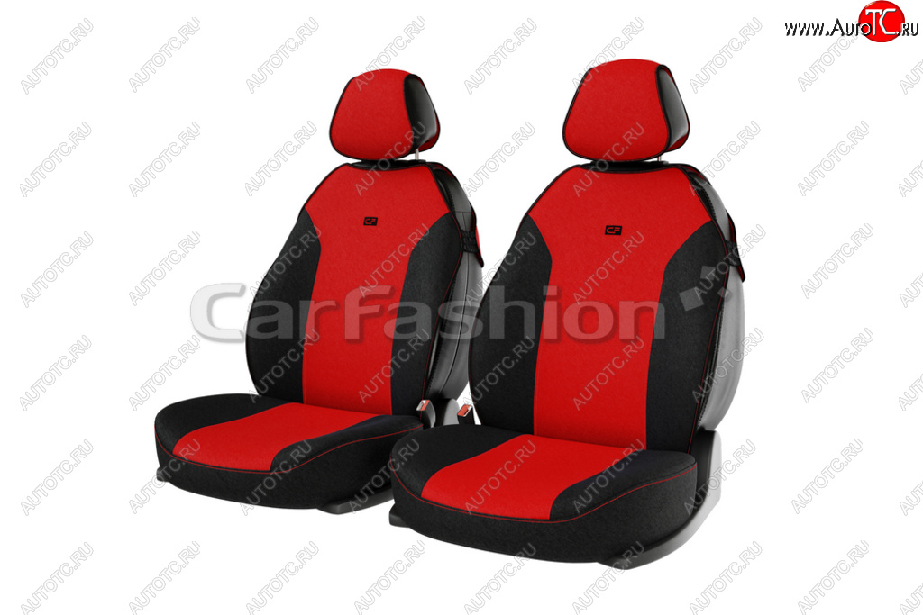1 199 р. Универсальные чехлы сидений (майка, 4 предм., полиэстер) Bingo Front CARFASHION Alfa Romeo 156 932 дорестайлинг, универсал (1997-2002) (черно-красный)  с доставкой в г. Калуга