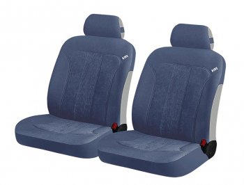 1 199 р. Универсальные чехлы сидений (майка, 4 предм., полиэстр) rend Front CARFASHION Nissan Frontier 2 дорестайлинг (2005-2017) (черно-синие)  с доставкой в г. Калуга. Увеличить фотографию 1