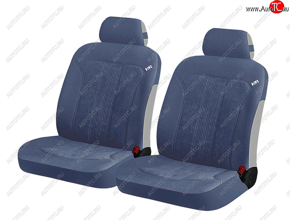 1 199 р. Универсальные чехлы сидений (майка, 4 предм., полиэстр) rend Front CARFASHION Renault Laguna 2 X74 лифтбэк дорестайлинг (2000-2005) (черно-синие)  с доставкой в г. Калуга