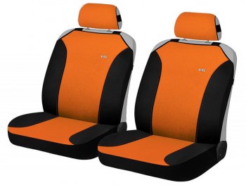 749 р. Универсальные чехлы сидений (майка, 4 предм., полиэстер) Magic Front CARFASHION Hyundai Tucson 3 TL рестайлинг (2018-2021) (черно-оранжевые)  с доставкой в г. Калуга. Увеличить фотографию 1