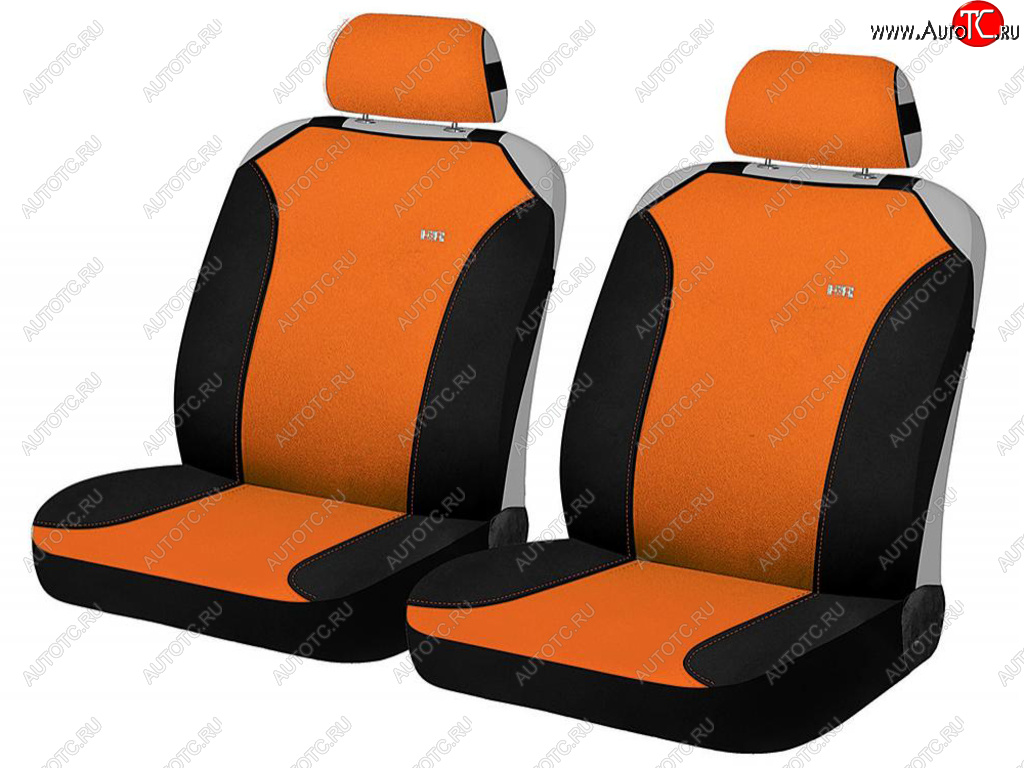 749 р. Универсальные чехлы сидений (майка, 4 предм., полиэстер) Magic Front CARFASHION   (черно-оранжевые)  с доставкой в г. Калуга
