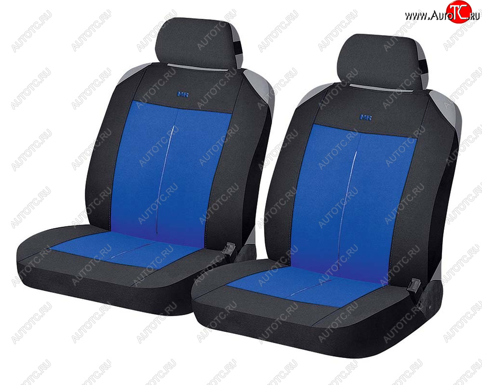 839 р. Универсальные чехлы сидений (майка, 4 предм., полиэстр) Vertical Front CARFASHION Peugeot 2008 (2019-2024) (черно-синие)  с доставкой в г. Калуга