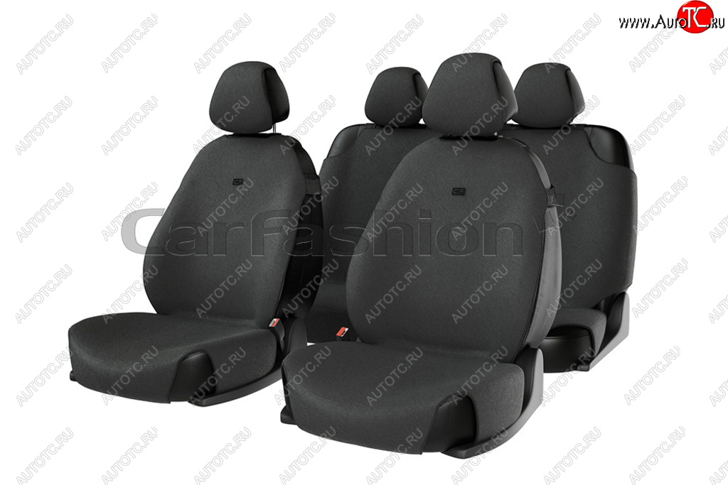 1 749 р. Универсальные чехлы сидений (майка, 7 предм., полиэстер) CARFASHION Mazda Familia седан BH дорестайлинг (1994-1996) (темно серые)  с доставкой в г. Калуга
