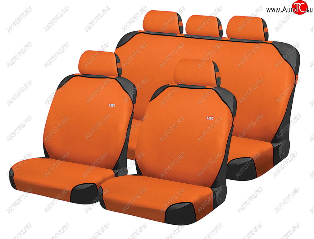 959 р. Универсальные чехлы сидений (майка, 8 предм., полиэстер) CARFASHION Nissan Tiida Latio C11 седан (2004-2012) (Оранжевые)  с доставкой в г. Калуга