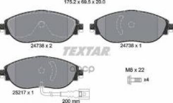 8 499 р. Колодки тормозные передние (4шт.) TEXTAR  Audi Q3  F3 (2018-2022), Volkswagen Golf  7 (2017-2020), Volkswagen Tiguan  Mk2 (2016-2022)  с доставкой в г. Калуга. Увеличить фотографию 1