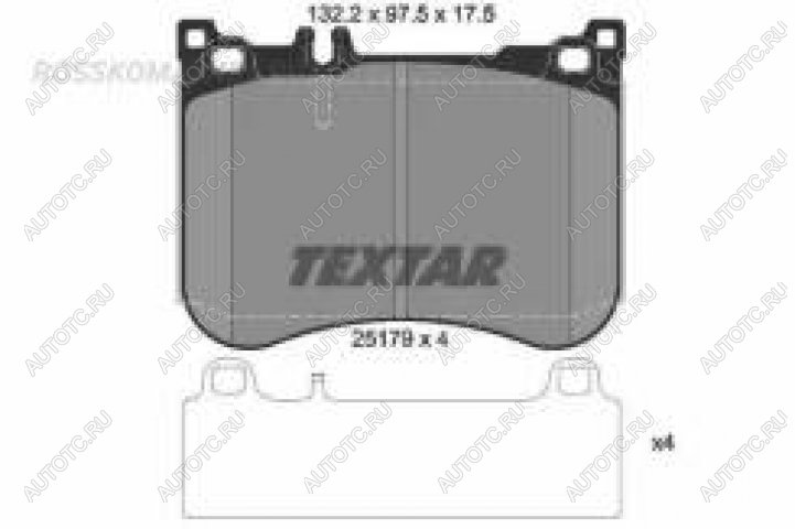 10 599 р. Колодки тормозные передние (4шт.) TEXTAR Mercedes-Benz S class X222 седан дорестайлинг (2014-2017)  с доставкой в г. Калуга