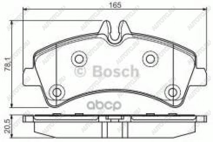 3 099 р. Колодки тормозные задние (4шт.) BOSCH Mercedes-Benz Sprinter W906 рестайлинг (2014-2018)  с доставкой в г. Калуга