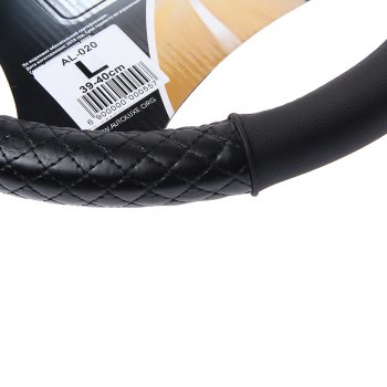799 р. Оплетка руля (L/39-41 см, экокожа) AUTOLUXE AL-020 Suzuki Solio Bandit MA15 (2011-2015) (черный)  с доставкой в г. Калуга. Увеличить фотографию 2