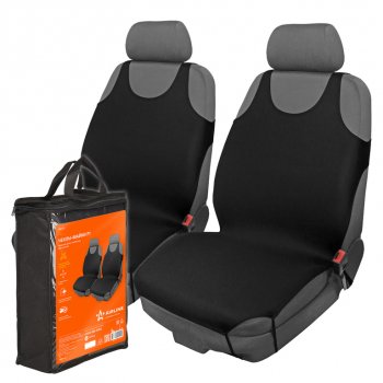 1 029 р. Универсальные чехлы сидений (майка, 2 предм., полиэстер) AIRLINE Nissan Tiida Latio C11 седан (2004-2012) (черный)  с доставкой в г. Калуга. Увеличить фотографию 3
