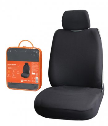 799 р. Универсальный чехол сиденья (майка, 1 предм., велюр) Блааст AIRLINE Seat Ibiza 6L хэтчбэк 3 дв. дорестайлинг (2002-2006) (черный)  с доставкой в г. Калуга. Увеличить фотографию 1