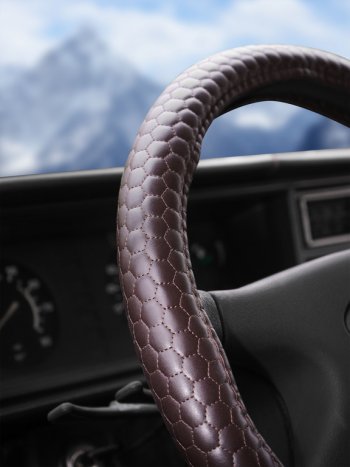 669 р. Оплетка руля (L) 39-41см AIRLINE Mercedes-Benz GLE Coupe C292 (2014-2019) (коричневый)  с доставкой в г. Калуга. Увеличить фотографию 4