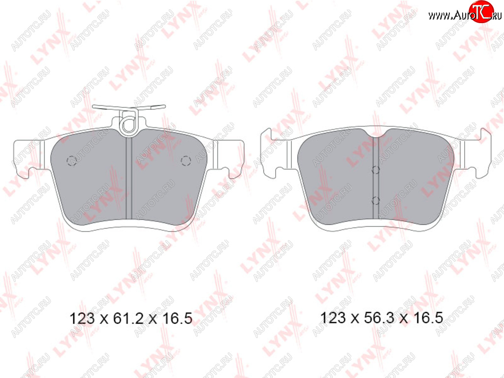 2 359 р. Колодки тормозные задние (4шт.) LYNX Audi A3 8VS седан дорестайлинг (2012-2016)  с доставкой в г. Калуга
