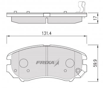 1 199 р. Колодки тормозные передние (4шт.) HANKOOK FRIXA Hyundai Elantra XD (ТагАЗ) седан (2008-2014)  с доставкой в г. Калуга. Увеличить фотографию 1