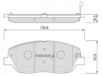 1 169 р. Колодки тормозные передние (4шт.) HANKOOK FRIXA KIA Mohave HM дорестайлинг (2008-2017)  с доставкой в г. Калуга. Увеличить фотографию 1